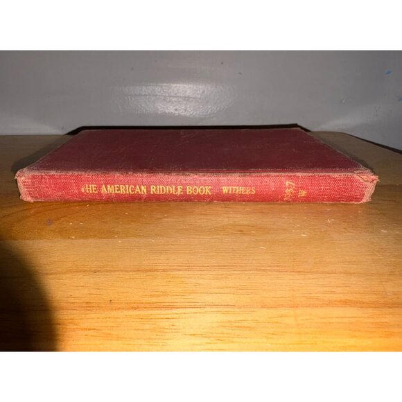 The American Riddle Book Hardcover Book 1927 By Withers Red Cloth Cover Vintage - Picture 2 of 13